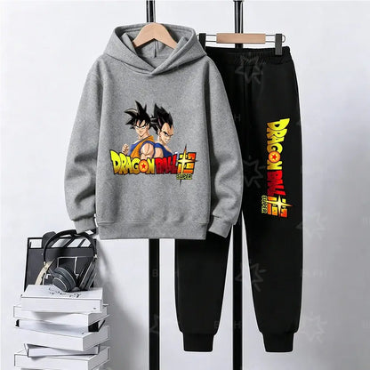 Dragon Ball Super Son Goku Printed Hooded Sweatshirt Suit Casual Loose Anime Streetwear Hoodie Pants 2 Piece Set for Men Boys, Produit gaming premium Fraquane