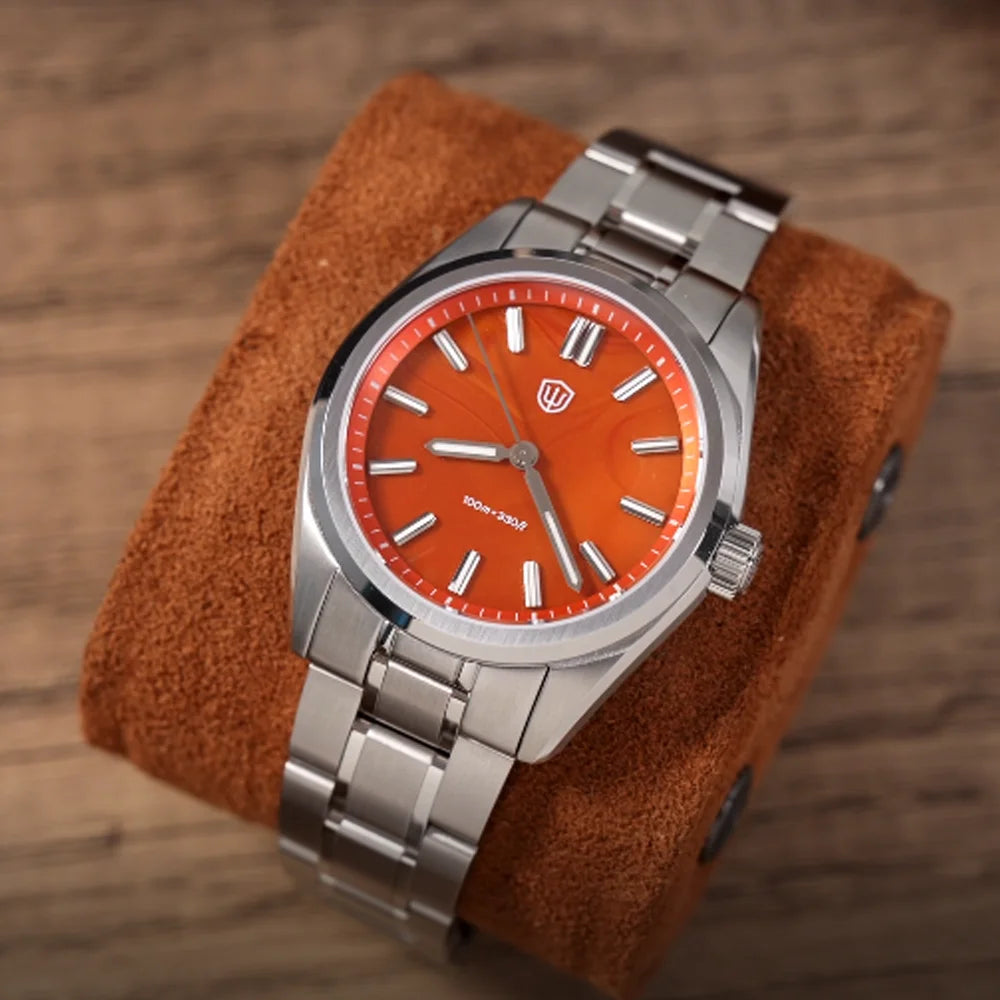 Watchdives WD0003B ‌Aventurine Dial Watch VH31 Quartz Movement Sapphire Crystal Luminous 100m Waterproof 36mm Vintage Watches