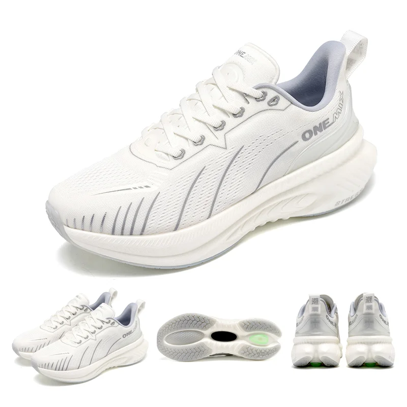 ONEMIX blanc chaussures de course sur route pour hommes coussin d'air chaussures de Sport en plein Air hommes formateurs été chaussures de Jogging chaussures pour femmes