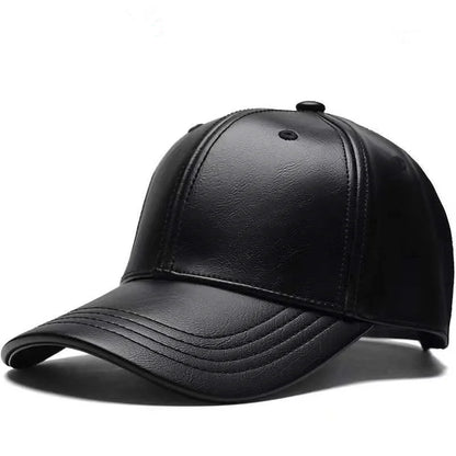 Unisex-Baseballmützen aus PU-Leder für Männer und Frauen – Hip-Hop-Snapback-Caps für Männer und Frauen – Baseballmützen – verstellbare Sonnenhüte – Trucker-Caps
