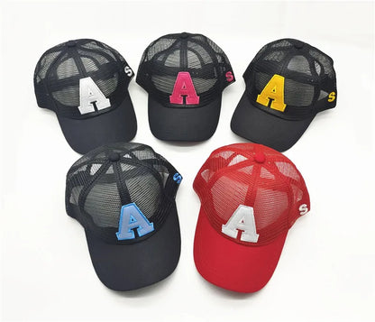 Summer autumn Kid Boy Cartoon Letter Embroidered Baseabll Caps Children Girls Outdoor Leisure Mesh Sport hats