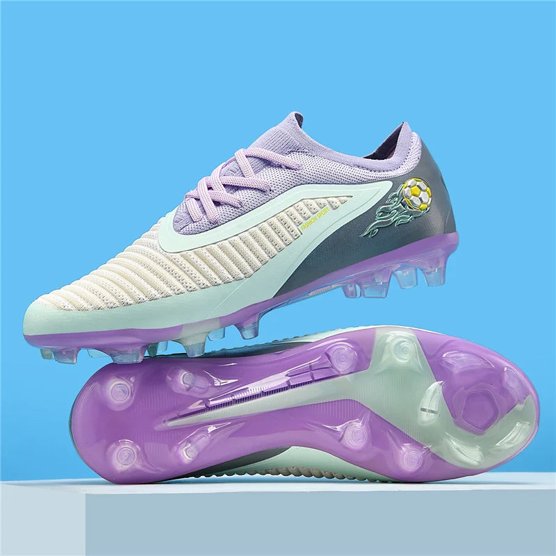 Męskie buty piłkarskie, sportowe buty do piłki nożnej, buty z kolcami do użytku na świeżym powietrzu, dla dorosłych, antypoślizgowe, dla chłopców, z długimi kolcami, treningowe, oddychające, meczowe, wygodne