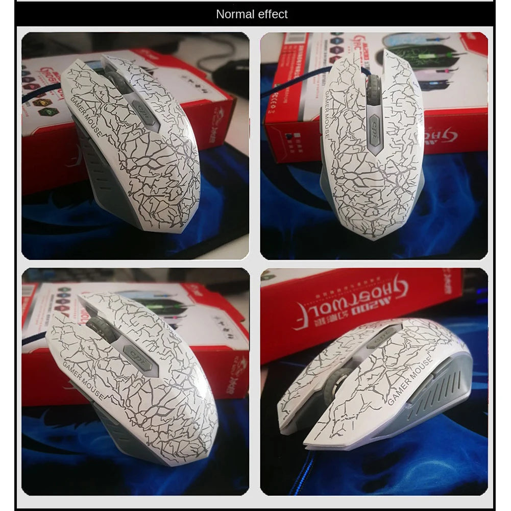 2400 DPI USB žičani gaming miš s LED pozadinskim osvjetljenjem, profesionalni ergonomski gamerski miš za PC, prijenosno računalo i MacBook