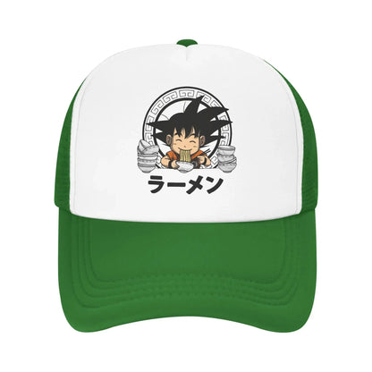 Goku Kid Ramen Dragon Ball Trucker Hat Men Women Vintage Anime Manga Hats Sports Cap Adjustable Polyester Baseball Caps Summer, Produit gaming premium Fraquane, produits de luxe, nouvelle génération, équipement gamer