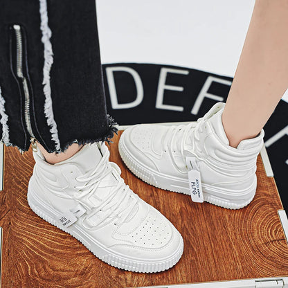 Modische Freizeit-Sneaker, High-Top-Skateboard-Schuhe, Studentenstiefel, Herren und Damen, trendig, strapazierfähig, zweifarbig, für Paare