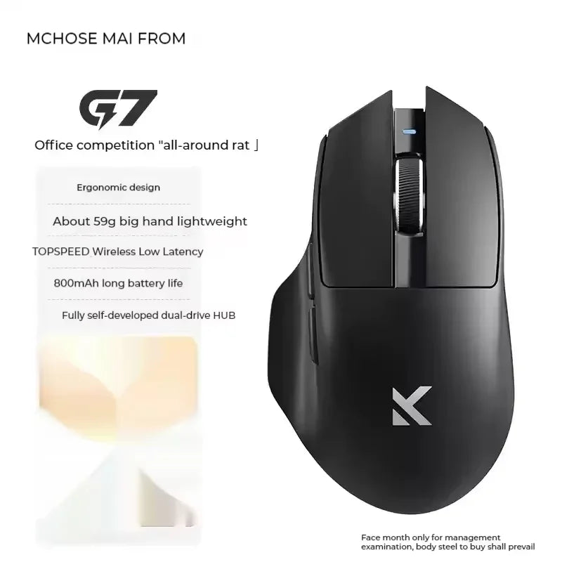 G7 PRO Gaming Mouse Triple Mode Wireless Bluetooth Mouse, Lightweight Ergonomic Gaming Mouse with 26000 DPI Pixart 3395 Sensor for PC Gamer