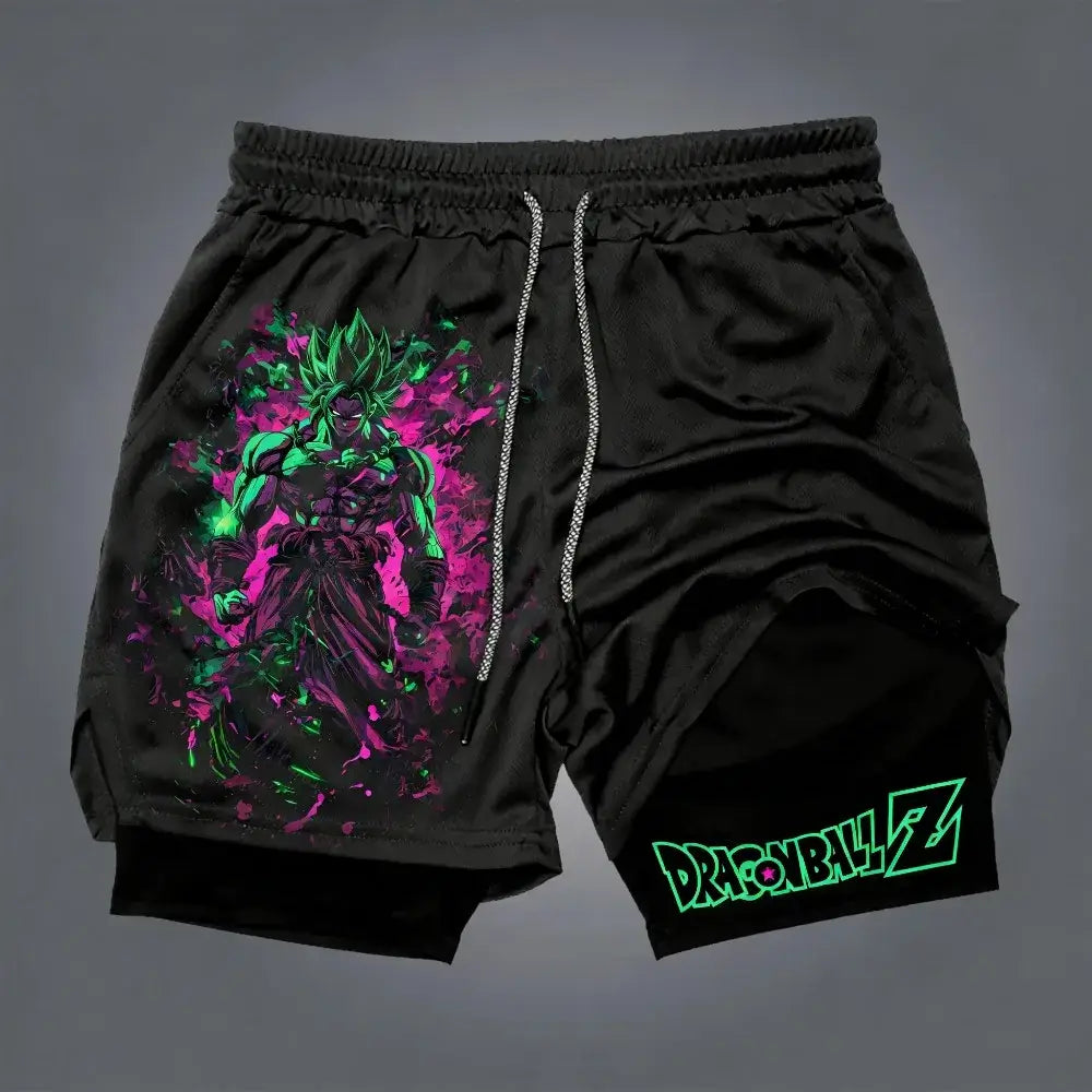Dragon Ball Goku Unisex Harajuku Anime Printed 2026 Summer New Product Loose Sports Breathable Quick Drying Double Layer Shorts, Produit gaming premium Fraquane, produits de luxe, nouvelle génération, équipement gamer