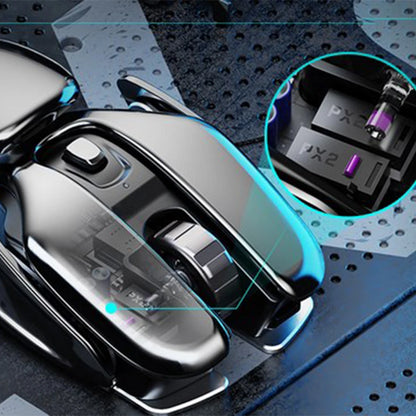 Rechargeable Wireless Mouse Bluetooth Ergonomic Silent Mouse with USB Receiver, Waterproof Optical Wireless Mouse for PC, Laptop, Desktop & Office