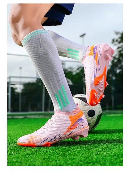 Scarpe da calcio professionali da uomo per attività all'aperto con suola in gomma, scarpe da allenamento resistenti e comode per adulti e adolescenti, scarpe da calcio antiscivolo
