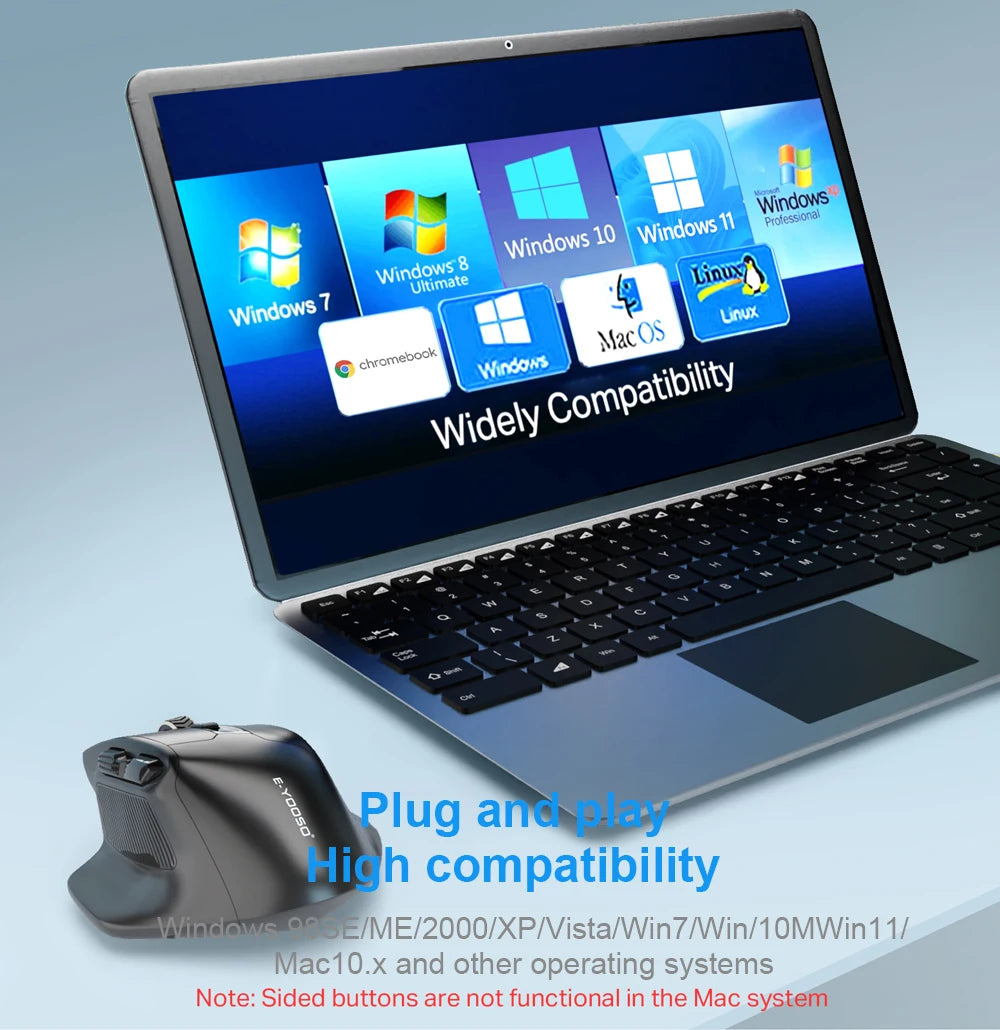 E-YOOSO X-31 USB 2.4G brezžična gaming miška velike velikosti za velike roke PAW3212 4800 DPI 5 gumbov za igralce, miška za računalnik, prenosnik in PC