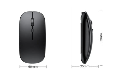 Ladattava langaton hiiri kahdella yhteystilalla, Bluetooth-yhteensopiva 2.4G USB -tietokonehiiri kannettavalle, iPadille, tabletille ja pelikäyttöön