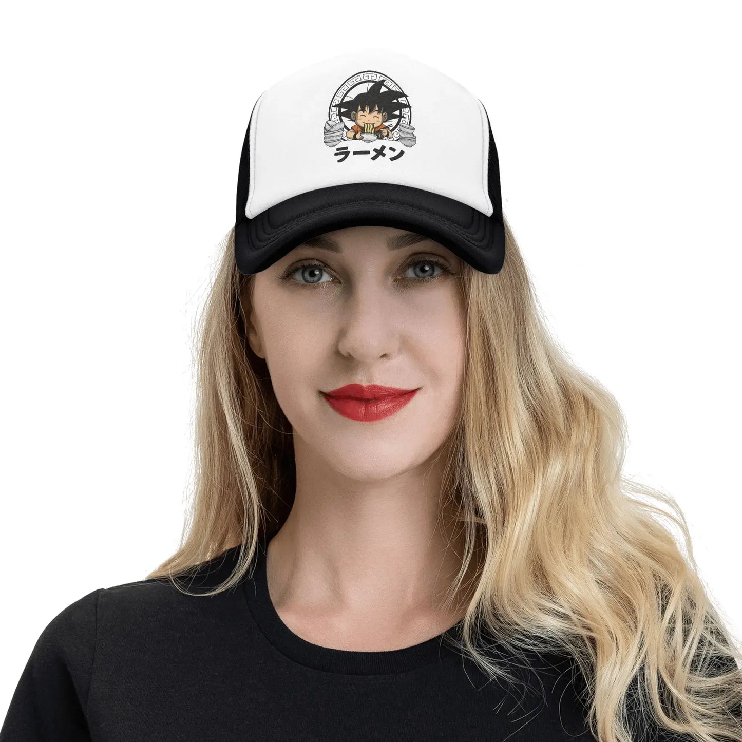 Produit gaming premium Fraquane, Goku Kid Ramen Dragon Ball Trucker Hat Men Women Vintage Anime Manga Hats Sports Cap Adjustable Polyester Baseball Caps Summer