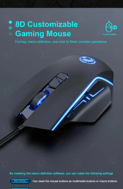 USB Wired Optical Gaming Mouse, 7200 DPI Ergonomic Gaming Mouse with 6 Programmable Buttons for PC, Laptop & Desktop Gaming