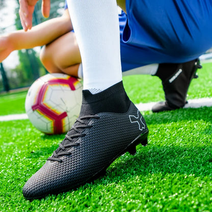 New Unisex Long Spike Football Boots Men Broken Nail Soccer Shoes AG/TF Training Soccer Cleats Sneakers Non-Slip Ankle Shoes