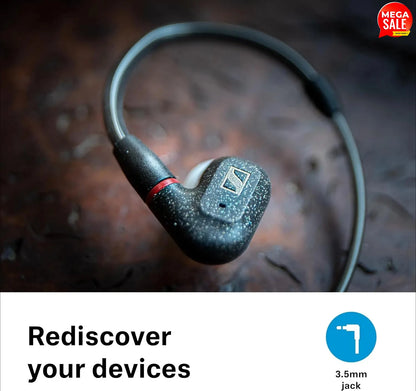 Sennheiser IE 300 HiFi Wired In-Ear Earphones TrueResponse Dynamic Driver Studio Monitoring Earbuds with Detachable Cable
