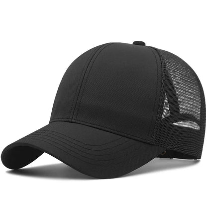 Unisex Quick Dry Big Head Mesh Baseball Cap Adjustable plus Size Summer Snapback Hat Comfortable Breathable 56-65cm
