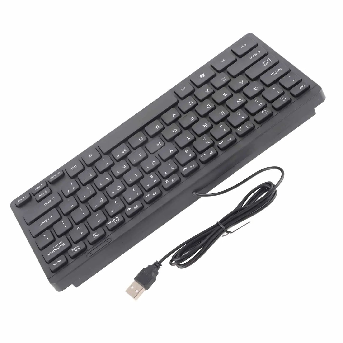 78 Keys USB Wired Keyboard ABS Waterproof Multimedia Computer Keyboard for Home PC Desktop Laptop