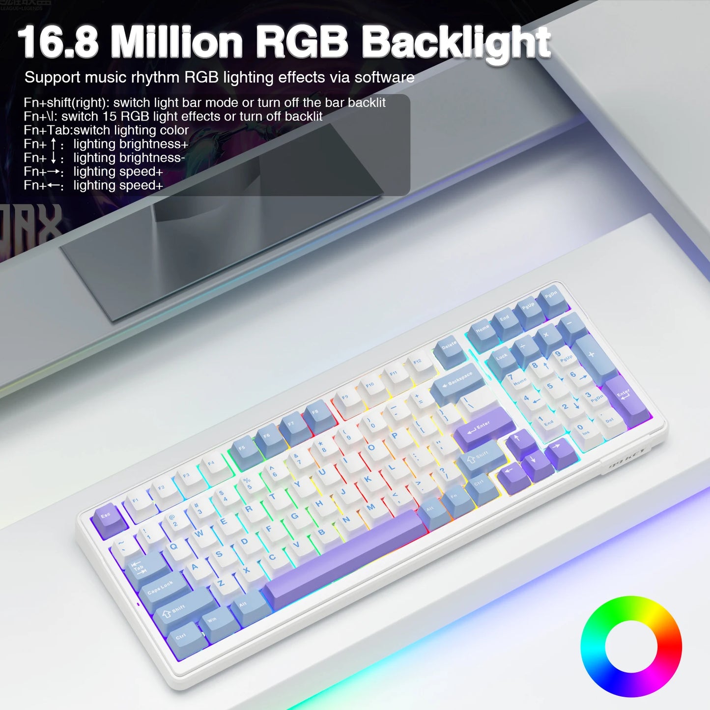 AULA F99 Wireless Mechanical Keyboard Tri-Mode Hot Swappable Custom Keyboard Gasket Structure for PC/Tablet/Xbox/PS4/PS5