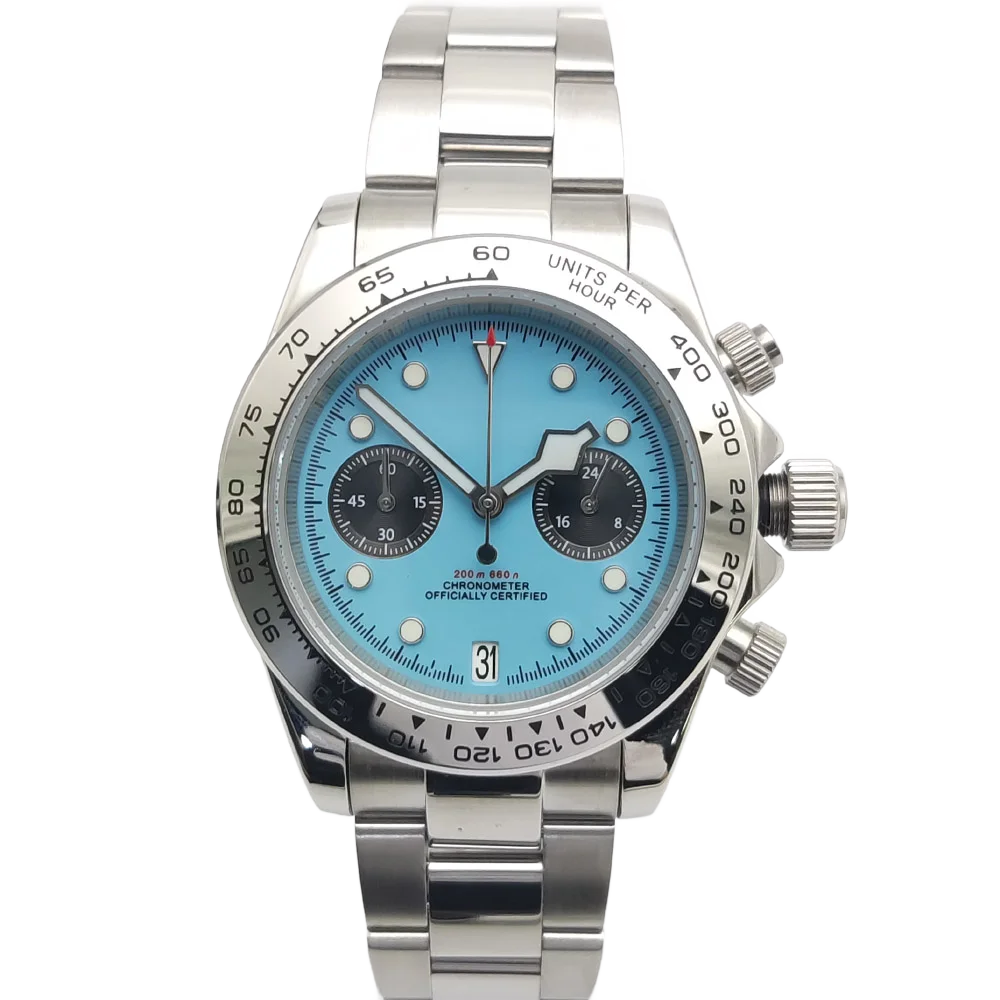 Men's watch 2025 new design vintage quartz watch 5ATM waterproof sports chronograph AR sapphire VK64 watch relogio masculino