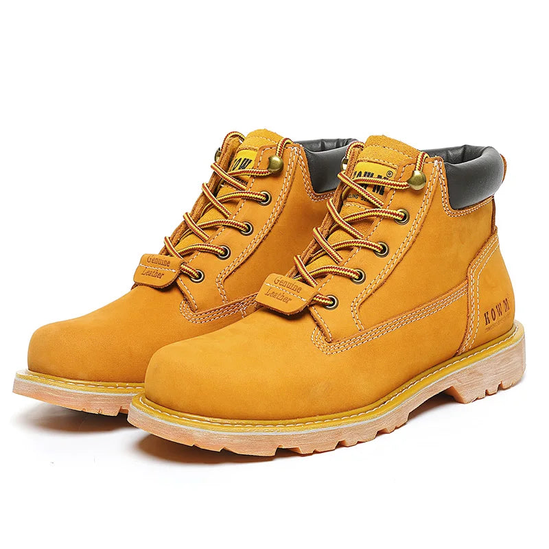KOWM Scarpe da trekking da uomo in pelle bovina per attività all'aperto, impermeabili, tattiche, scarpe da deserto, stivali da caccia, stivali da neve, sneakers con pelliccia, scarpe da trekking da donna