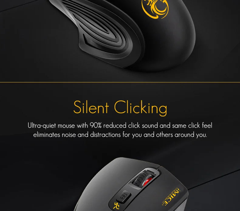 Silent 2.4G USB Wireless Mouse for Laptop, Computer & Mac, Optical Wireless Mouse with Adjustable DPI, Soundless Portable Mouse for Office & Home
