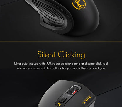 Silent 2.4G USB Wireless Mouse for Laptop, Computer & Mac, Optical Wireless Mouse with Adjustable DPI, Soundless Portable Mouse for Office & Home
