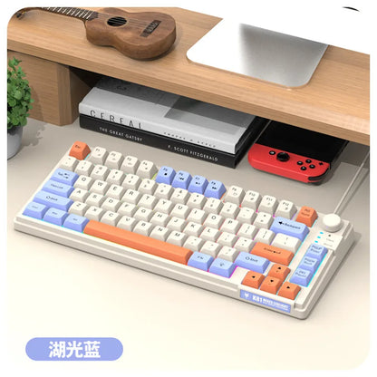 K81 Gaming Keyboard 81-Key 80% Wired RGB Gaming Keyboard with Volume Knob, Ergonomic USB Gaming Keyboard for PC, Laptop, Mac & Multi-Language Layouts