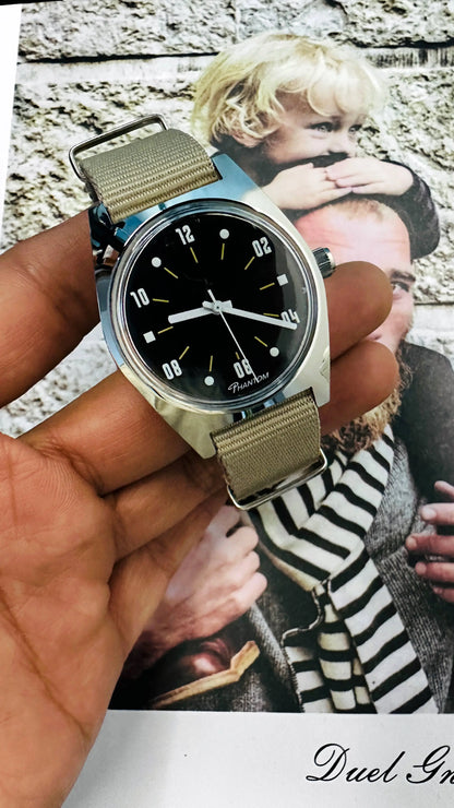 PHANTOM Mens 7120 Hand-Wind Mechanical Watch 36mm Retro Business Timepiece Classic Simple Couple Watch