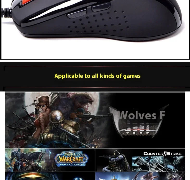A4TECH Bloody X7-710K Wired Gaming Mouse 2000 DPI USB Gamer Mouse with Macro Programming for PC, Laptop & Esports