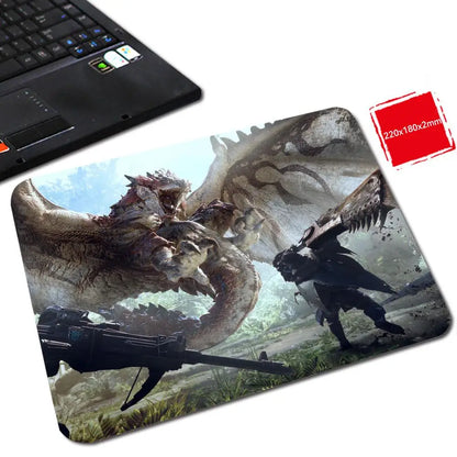 M_monster H_hunter W_world Mouse Pad Gabinete Gamer Pc Small Cute Desk Mat Mouse Pad Wrist Protector Computer Desk Accessories