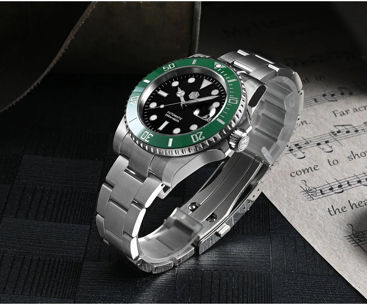 San Martin Upgraded Version 40mm Water Ghost Diver Watch Men Luxury Automatic Mechanical Watches Sapphire Waterproof 200m SN0017
