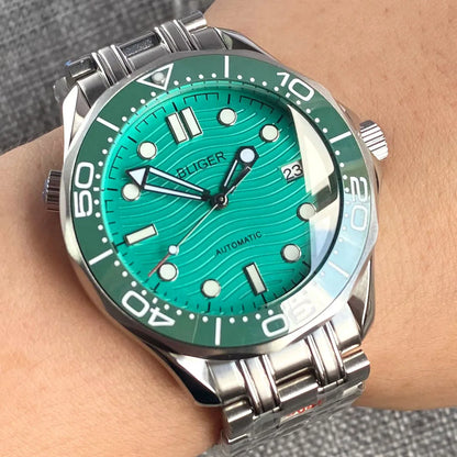 BLIGER Luxury 41mm Mechancial Men Watch Sapphire Glass NH35AMIYOTA PT5000 Movement Steel Bracelet Ceramic Bezel Date Function