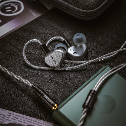 Angelears Kefine Klean SV 10mm DLC Diaphragm Dynamic Driver IEMs – Hi-Fi In-Ear Earphones with Interchangeable Nozzles &amp; Silver-Plated SPC Cable