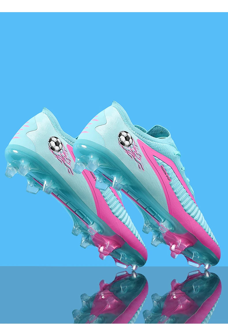 Męskie buty piłkarskie, sportowe buty do piłki nożnej, buty z kolcami do użytku na świeżym powietrzu, dla dorosłych, antypoślizgowe, dla chłopców, z długimi kolcami, treningowe, oddychające, meczowe, wygodne