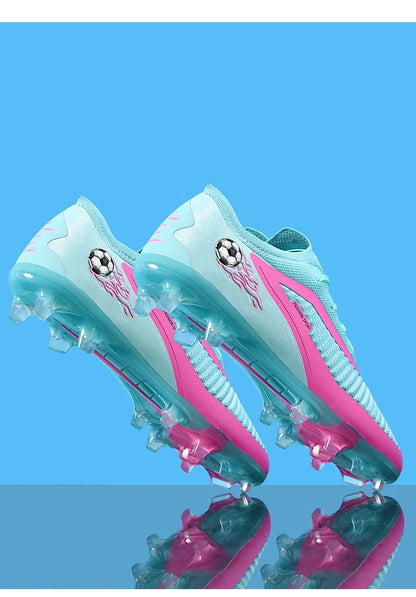 Męskie buty piłkarskie, sportowe buty do piłki nożnej, buty z kolcami do użytku na świeżym powietrzu, dla dorosłych, antypoślizgowe, dla chłopców, z długimi kolcami, treningowe, oddychające, meczowe, wygodne