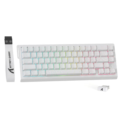 ATTACK SHARK X68PRO HE Wireless Rapid Trigger Gaming Keyboard, Magnetic Switch RGB Mechanical Keyboard, Tri-Mode Bluetooth/2.4GHz/Wired Hot-Swap Gaming Keyboard