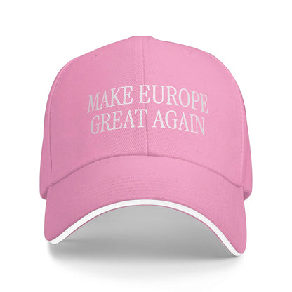 Make Europe Great Again - Cappellino da baseball bianco con scritta "Sun" - Primavera - Unisex - Adolescenti - Cappellini hip hop - Casual - Sport all'aperto - Cappellini da baseball