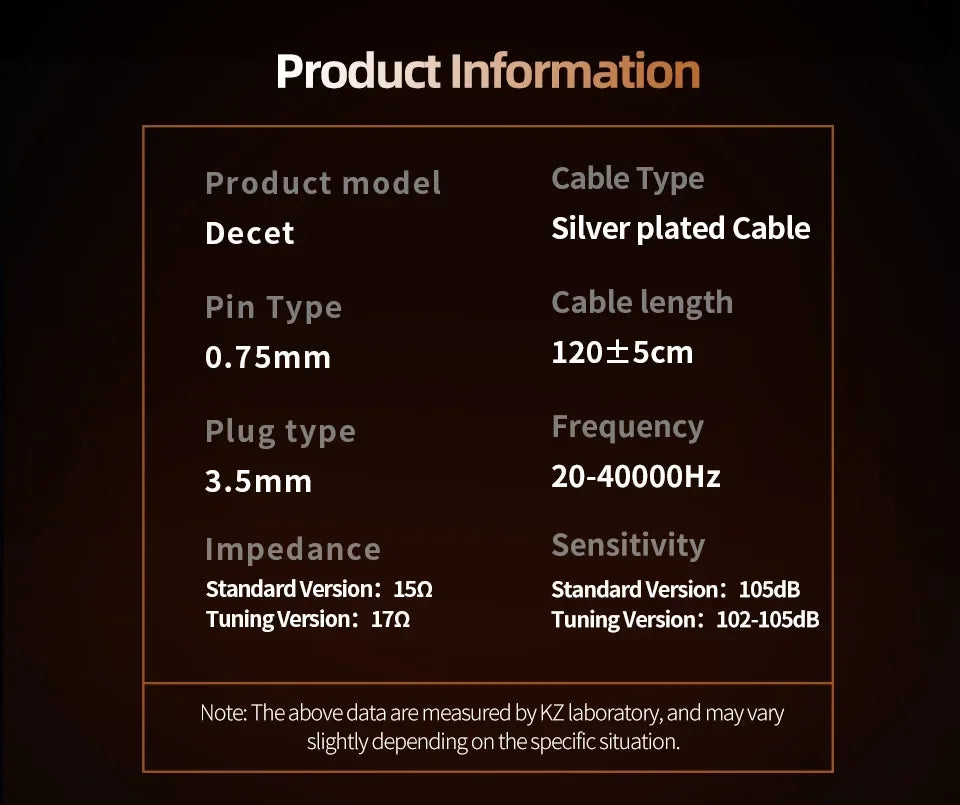 KZ Decet  Adjustable Earphones 10 Unit Upgraded Drive Earbuds Hifi Music Replaceable Cable 3D Printing Design 2PIN Cable