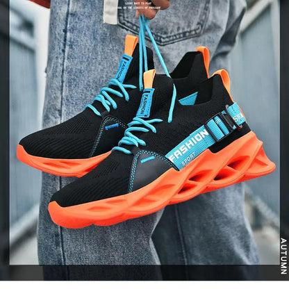 Modische lila Freizeit-Sneaker für Damen und Herren, Blade-Laufschuhe, große Größe 48, leichte, atmungsaktive Sportschuhe für Herren, Mesh-Sneaker