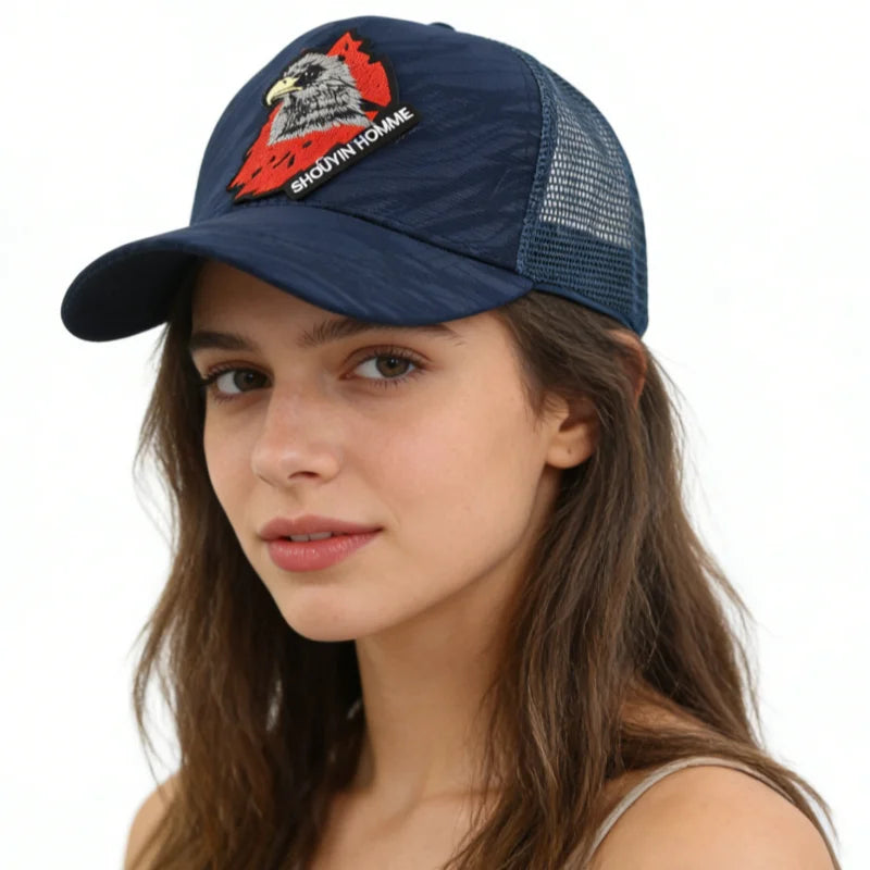 1 Breathable Sun-Protective Embroidered Baseball Cap with Eagle Embroidery, Personalized Design, Unisex, Suitable for Daily Casual Outdoor Use, Sunshade Mesh Cap, Holiday Gift