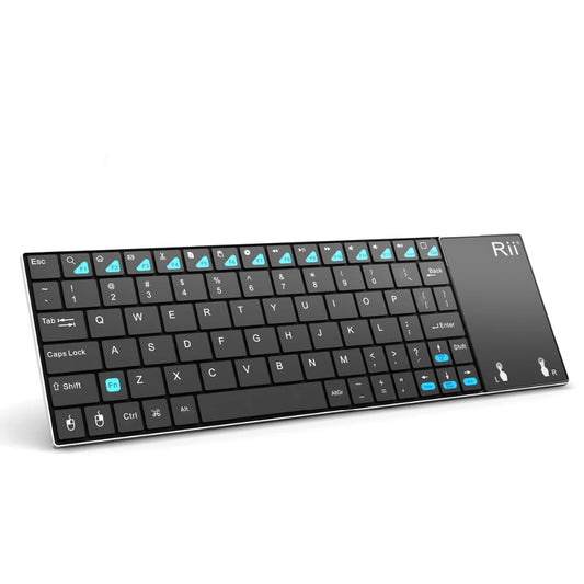 Russische, spanische, englische und französische kabellose Tastatur Rii K12+/i12+ Mini-Tastatur mit Touchpad-Maus für Android, Laptop, PC und TV-Box