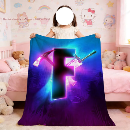 F-Fortnite deka s logotipom igre, mekana deka za piknik, krevet, kauč, dom i spavaću sobu, udobna, topla i komforna