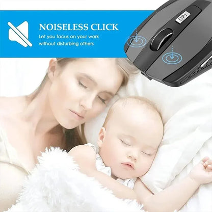 Wireless Mouse 2.4G Silent Optical Mouse with Adjustable 1600 DPI, Portable Wireless Mouse for Laptop, Notebook, PC & MacBook
