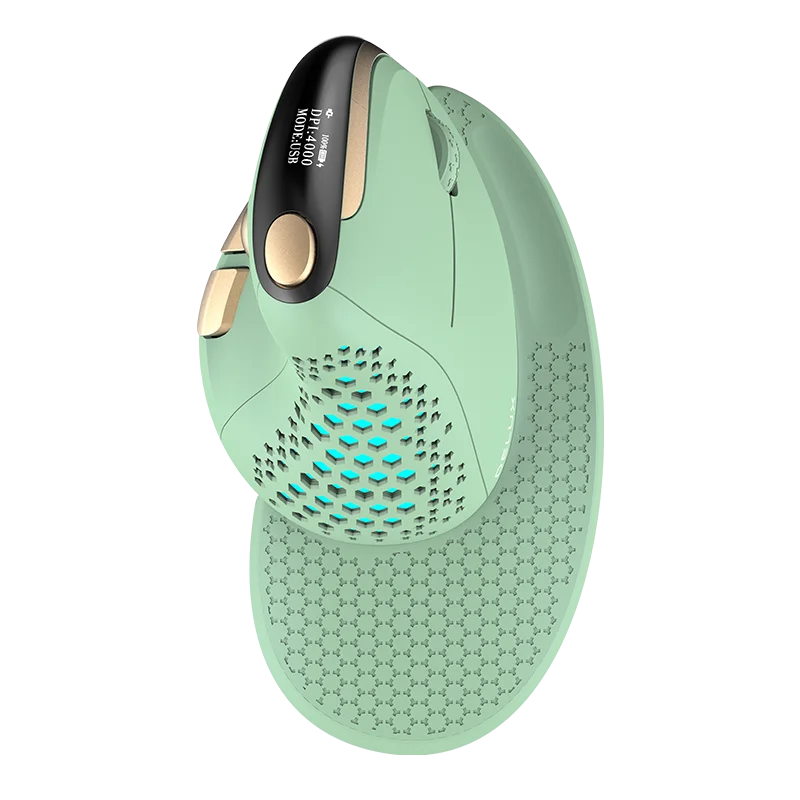 Delux M618XSD Seeker ergonominen pystysuuntainen hiiri OLED-näytöllä, 4000DPI, ladattava 1000mA akku, irrotettava takakansi tietokoneelle
