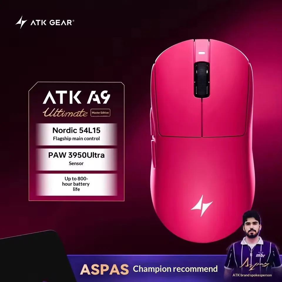 ATK Dragonfly A9 Wireless Gaming Mouse NearLink Tri-Mode Dual 8K Ultra-Lightweight Ergonomic Esports Mouse
