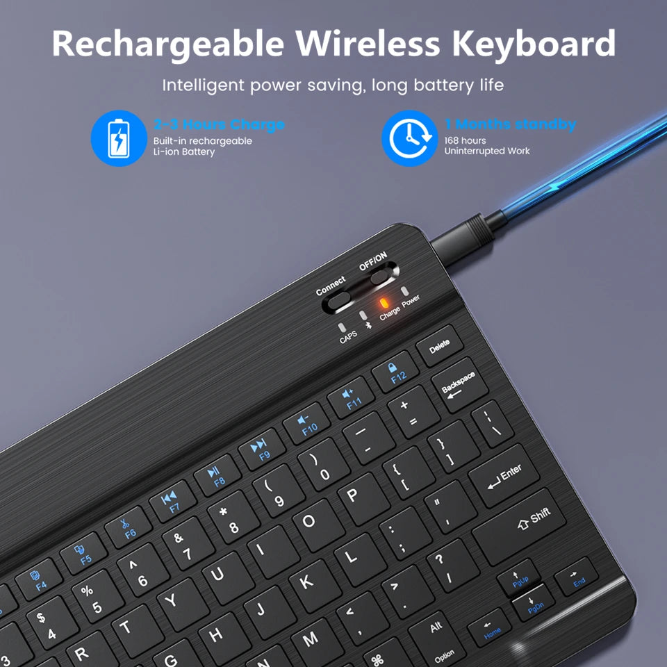 Wireless Keyboard Spanish French Azerty Russian Korean With N Mini Bluetooth For iPad Mac Tablet PC Phone Cell Laptop And Mouse