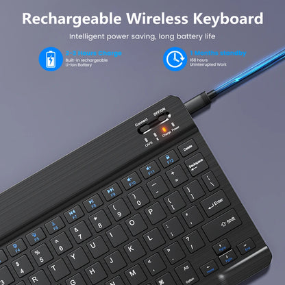 Wireless Keyboard Spanish French Azerty Russian Korean With N Mini Bluetooth For iPad Mac Tablet PC Phone Cell Laptop And Mouse