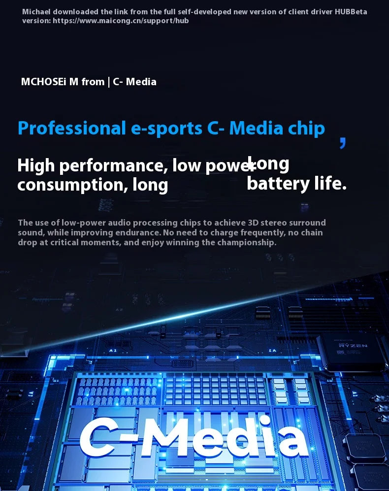 MCHOSE V9 Pro Wireless Bluetooth Headset with Tri-Mode Mic Noise Reduction Dynamic Sound And Low Delay Office And Gaming Gifts