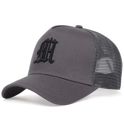 Unisex M Letter Embroidery Baseball Net Caps Hip Hop Cap Spring Summer Outdoor Adjustable Casual Hats Sunscreen Hat