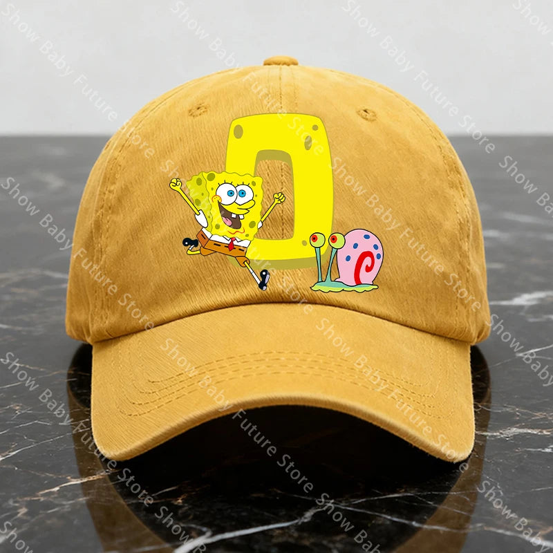 Spongebobs New Baseball Caps for Adult Cartoon Letter Fashion Man Women Washed Hat Summer Vintage Caps Anime Cute Birthday Gifts